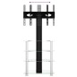 vidaXL Mueble TV esquina 4 niveles para 32-70 pulgadas negro plateado vidaXL Mueble TV esquina 4 niveles para 32-70 pulgadas negro plateado