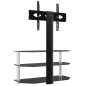 vidaXL Mueble TV esquina 3 niveles para 32-70 pulgadas negro plateado vidaXL Mueble TV esquina 3 niveles para 32-70 pulgadas negro plateado