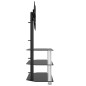 vidaXL Mueble TV esquina 3 niveles para 32-70 pulgadas negro plateado vidaXL Mueble TV esquina 3 niveles para 32-70 pulgadas negro plateado