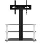 vidaXL Mueble TV esquina 3 niveles para 32-70 pulgadas negro plateado vidaXL Mueble TV esquina 3 niveles para 32-70 pulgadas negro plateado