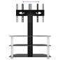 vidaXL Mueble TV esquina 3 niveles para 32-70 pulgadas negro plateado vidaXL Mueble TV esquina 3 niveles para 32-70 pulgadas negro plateado