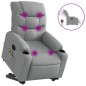 vidaXL Sillón de masaje eléctrico reclinable elevable tela gris claro vidaXL Sillón de masaje eléctrico reclinable elevable tela gris claro