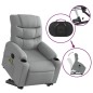 vidaXL Sillón de masaje eléctrico reclinable elevable tela gris claro vidaXL Sillón de masaje eléctrico reclinable elevable tela gris claro