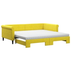 vidaXL Sofá cama nido con colchón terciopelo amarillo 100x200 cm