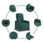 vidaXL Sillón eléctrico reclinable elevable de tela verde oscuro vidaXL Sillón eléctrico reclinable elevable de tela verde oscuro