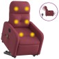 vidaXL Sillón de masaje elevable eléctrico tela rojo tinto vidaXL Sillón de masaje elevable eléctrico tela rojo tinto