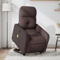 vidaXL Sillón masaje eléctrico reclinable elevable tela marrón oscuro vidaXL Sillón masaje eléctrico reclinable elevable tela marrón oscuro