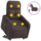 vidaXL Sillón masaje eléctrico reclinable elevable tela marrón oscuro vidaXL Sillón masaje eléctrico reclinable elevable tela marrón oscuro