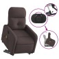 vidaXL Sillón masaje eléctrico reclinable elevable tela marrón oscuro vidaXL Sillón masaje eléctrico reclinable elevable tela marrón oscuro