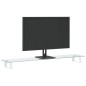 vidaXL Soporte de monitor vidrio templado y metal blanco 100x20x8 cm vidaXL Soporte de monitor vidrio templado y metal blanco 100x20x8 cm