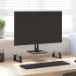vidaXL Soporte de monitor vidrio templado y metal negro 60x20x8 cm vidaXL Soporte de monitor vidrio templado y metal negro 60x20x8 cm
