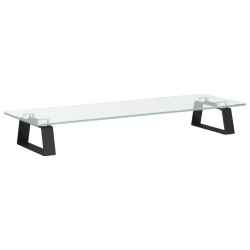 vidaXL Soporte de monitor vidrio templado y metal negro 60x20x8 cm