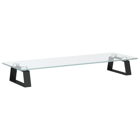 vidaXL Soporte de monitor vidrio templado y metal negro 60x20x8 cm