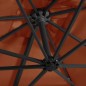 vidaXL Sombrilla voladiza con luces LED terracota 250x250 cm