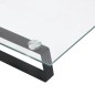 vidaXL Soporte de monitor vidrio templado y metal negro 100x20x8 cm vidaXL Soporte de monitor vidrio templado y metal negro 100x20x8 cm