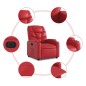 vidaXL Sillón reclinable eléctrico de cuero sintético rojo vidaXL Sillón reclinable eléctrico de cuero sintético rojo