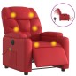 vidaXL Sillón de masaje reclinable eléctrico de cuero artificial rojo vidaXL Sillón de masaje reclinable eléctrico de cuero artificial rojo