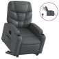 vidaXL Sillón reclinable elevable eléctrico de cuero sintético gris vidaXL Sillón reclinable elevable eléctrico de cuero sintético gris