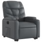 vidaXL Sillón reclinable elevable eléctrico de cuero sintético gris vidaXL Sillón reclinable elevable eléctrico de cuero sintético gris