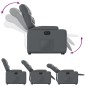 vidaXL Sillón reclinable elevable eléctrico de cuero sintético gris vidaXL Sillón reclinable elevable eléctrico de cuero sintético gris