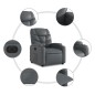 vidaXL Sillón reclinable elevable eléctrico de cuero sintético gris vidaXL Sillón reclinable elevable eléctrico de cuero sintético gris