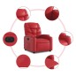 vidaXL Sillón elevable eléctrico cuero artificial rojo vidaXL Sillón elevable eléctrico cuero artificial rojo