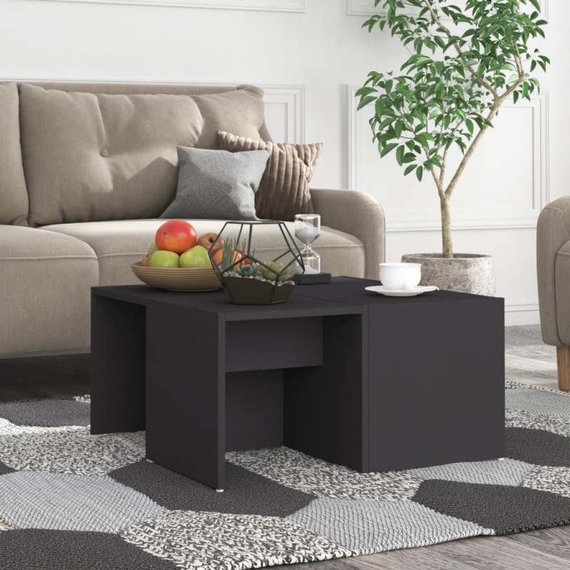 vidaXL Mesas de centro 4 pzas madera contrachapada gris 33x33x33 cm vidaXL Mesas de centro 4 pzas madera contrachapada gris 33x33x33 cm