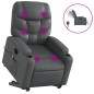 vidaXL Sillón de masaje elevable eléctrico cuero sintético gris vidaXL Sillón de masaje elevable eléctrico cuero sintético gris
