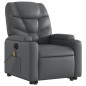vidaXL Sillón de masaje elevable eléctrico cuero sintético gris vidaXL Sillón de masaje elevable eléctrico cuero sintético gris
