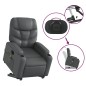 vidaXL Sillón de masaje elevable eléctrico cuero sintético gris vidaXL Sillón de masaje elevable eléctrico cuero sintético gris