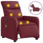 vidaXL Sillón de masaje reclinable eléctrico tela rojo tinto vidaXL Sillón de masaje reclinable eléctrico tela rojo tinto