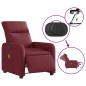 vidaXL Sillón de masaje reclinable eléctrico tela rojo tinto vidaXL Sillón de masaje reclinable eléctrico tela rojo tinto