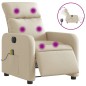 vidaXL Sillón reclinable de masaje eléctrico tela color crema vidaXL Sillón reclinable de masaje eléctrico tela color crema