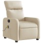 vidaXL Sillón reclinable de masaje eléctrico tela color crema vidaXL Sillón reclinable de masaje eléctrico tela color crema