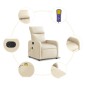 vidaXL Sillón reclinable de masaje eléctrico tela color crema vidaXL Sillón reclinable de masaje eléctrico tela color crema