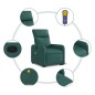 vidaXL Silla de masaje reclinable de pie de tela verde oscura vidaXL Silla de masaje reclinable de pie de tela verde oscura