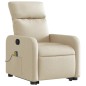 vidaXL Silla de masaje reclinable de pie de tela color crema vidaXL Silla de masaje reclinable de pie de tela color crema