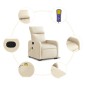 vidaXL Silla de masaje reclinable de pie de tela color crema vidaXL Silla de masaje reclinable de pie de tela color crema