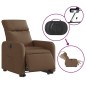vidaXL Sillón eléctrico reclinable elevable de tela marrón vidaXL Sillón eléctrico reclinable elevable de tela marrón