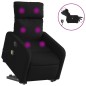 vidaXL Sillón de masaje eléctrico reclinable elevable tela negro vidaXL Sillón de masaje eléctrico reclinable elevable tela negro