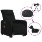 vidaXL Sillón de masaje eléctrico reclinable elevable tela negro vidaXL Sillón de masaje eléctrico reclinable elevable tela negro