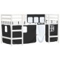 vidaXL Cama alta niños con cortinas madera pino blanco negro 90x190 cm vidaXL Cama alta niños con cortinas madera pino blanco negro 90x190 cm