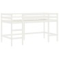 vidaXL Cama alta niños con cortinas madera pino blanco negro 90x190 cm vidaXL Cama alta niños con cortinas madera pino blanco negro 90x190 cm