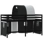 vidaXL Cama alta niños con túnel madera pino blanco negro 80x200 cm