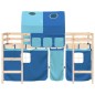 vidaXL Cama alta para niños con túnel madera pino azul 80x200 cm