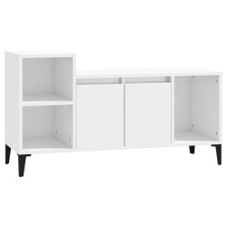 vidaXL Mueble de TV madera contrachapada blanco brillo 100x35x55 cm