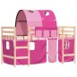 vidaXL Cama alta para niños con túnel madera pino rosa 90x190 cm vidaXL Cama alta para niños con túnel madera pino rosa 90x190 cm