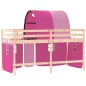 vidaXL Cama alta para niños con túnel madera pino rosa 90x190 cm vidaXL Cama alta para niños con túnel madera pino rosa 90x190 cm