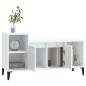 vidaXL Mueble de TV madera contrachapada blanco brillo 100x35x55 cm