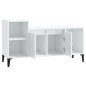 vidaXL Mueble de TV madera contrachapada blanco brillo 100x35x55 cm